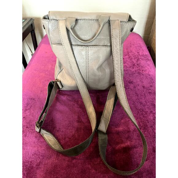 AMERICAN LEATHER CO. Liberty Backpack Gray/Taupe Purse Bag TRAVEL MINIMALIST - Picture 5 of 9